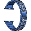 Kovový diamantový remienok pre Apple Watch 42mm/44mm/45mm/46mm/49mm Farva: Modrá Kovový diamantový remienok pre Apple Watch 42mm/44mm/45mm/46mm/49mm Farva: Modrá