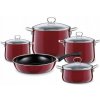 Sada hrncov Riess Rosso oceľ 9 ks Sada hrncov Riess Rosso oceľ 9 ks