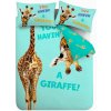 Tyrkysové detské obliečky na dvojlôžko 200x200 cm Havin A Giraffe – Catherine Lansfield Tyrkysové detské obliečky na dvojlôžko 200x200 cm Havin A Giraffe – Catherine Lansfield