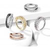 Šperky eshop - Okrúhly oceľový piercing - dvojitá línia so zirkónmi AB26.17 - Farba zirkónu: Strieborná - číra Šperky eshop - Okrúhly oceľový piercing - dvojitá línia so zirkónmi AB26.17 - Farba zirkónu: Strieborná - číra