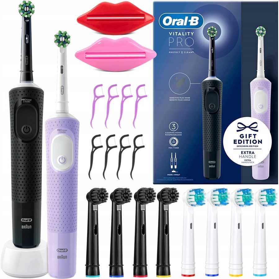 2x Oral-B VITALITY 103 Black & Purple