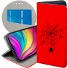 Flipové puzdro Hello Case pre Samsung Galaxy A42 5G Puzdro s potlačou Puzdro červené Hallooween pavúky