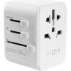 Cestovný adaptér FIXED Voyager 30 W pre EÚ, UK a USA/AUS, s 1xUSB-C a 2xUSB výstupom, GaN, PD 30W, biely Cestovný adaptér FIXED Voyager 30 W pre EÚ, UK a USA/AUS, s 1xUSB-C a 2xUSB výstupom, GaN, PD 30W, biely