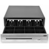 VIRTUOS Pokladní zásuvka C430D - s kabelem, kovové držáky, nerez panel, 9-24V, černá EKN0116