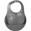 Podbradník pre deti Silicone Bib Beaba Mineral z mäkkého silikónu a gombíkmi sivý od 4 mes Podbradník pre deti Silicone Bib Beaba Mineral z mäkkého silikónu a gombíkmi sivý od 4 mes