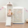 Montessori Furniture Montessori detské ihrisko Tower Climbing s rampou a šmykľavkou white pastel