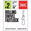 Lucky John obratlíky s karabínkou Rolling Swivel Fastlocks veľ.4 7 ks