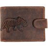 Wild Luxusná pánska peňaženka s prackou Medveď - hnedá Wild Luxusná pánska peňaženka s prackou Medveď - hnedá