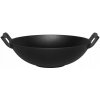 WOK LIATINOVÝ NA SMAŽENIE OKRÚHLY S DRŽADLAMI Ø 30 cm NA PEČENIE ČIERNY WOK LIATINOVÝ NA SMAŽENIE OKRÚHLY S DRŽADLAMI Ø 30 cm NA PEČENIE ČIERNY