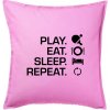 Stolný tenis - eat sleep - Vankúš 50x50 - 50x50 - Vrátane výplne ( Ružová ) Stolný tenis - eat sleep - Vankúš 50x50 - 50x50 - Vrátane výplne ( Ružová )