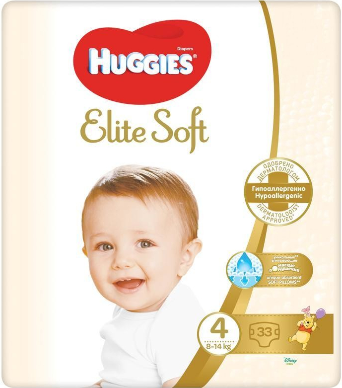 HUGGIES Elite Soft 4 8 - 14 kg 33 ks