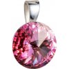 Evolution Group Strieborný prívesok s krištáľmi Swarovski ružový okrúhly rivoli 34112 3 Evolution Group Strieborný prívesok s krištáľmi Swarovski ružový okrúhly rivoli 34112 3