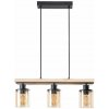 RABALUX 72083 Niylah závesné svietidlo 3xE27 čierna, svetlé drevo, jantárová RABALUX 72083 Niylah závesné svietidlo 3xE27 čierna, svetlé drevo, jantárová