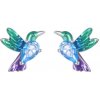 For Silver Náušnice farebný Kolibrík - Striebro 925 For Silver Náušnice farebný Kolibrík - Striebro 925