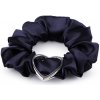 Saténová scrunchie gumička do vlasů / náramek srdce - 6 modrá pařížská Saténová scrunchie gumička do vlasů / náramek srdce - 6 modrá pařížská