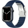 eses Silikónový remienok pre Apple Watch s kovovou sponou - Tmavo modrý 42mm, 44mm, 45mm, 49mm eses Silikónový remienok pre Apple Watch s kovovou sponou - Tmavo modrý 42mm, 44mm, 45mm, 49mm