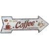 Ceduľa We Serve Coffee 46x16 cm Plechová tabuľa Ceduľa We Serve Coffee 46x16 cm Plechová tabuľa