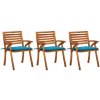 VidaXL Záhradné stoličky s podložkami, 3 ks, masívne akáciové drevo VidaXL Záhradné stoličky s podložkami, 3 ks, masívne akáciové drevo