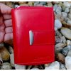 Dámska kožená peňaženka červená matná strieborné kovanie
