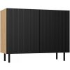 TOPESHOP KAMA moderná dvojdverová komoda, čierna / dub Artisan TOPESHOP KAMA moderná dvojdverová komoda, čierna / dub Artisan