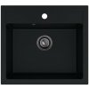 Sink Quality Ferrum, kuchynský granitový drez 565x510x205 mm + čierny sifón, čierna, SKQ-FER.C.1K60.XB Sink Quality Ferrum, kuchynský granitový drez 565x510x205 mm + čierny sifón, čierna, SKQ-FER.C.1K60.XB