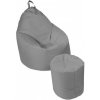 Lehárko sedací vak - Vajce a taburet Štandard - šedá Lehárko sedací vak - Vajce a taburet Štandard - šedá
