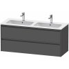 DURAVIT Ketho 2 závesná skrinka pod dvojumývadlo, 2 zásuvky, 1280 x 480 x 550 mm, grafit matný, K25266049490000 DURAVIT Ketho 2 závesná skrinka pod dvojumývadlo, 2 zásuvky, 1280 x 480 x 550 mm, grafit matný, K25266049490000