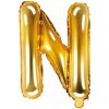 PartyDeco Fóliový balón Mini Písmeno N 35cm zlatý PartyDeco Fóliový balón Mini Písmeno N 35cm zlatý