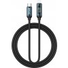 Pletený kabel BWOO USB-C - Lightning 1m 27W s animovaným podsvícením, černý Pletený kabel BWOO USB-C - Lightning 1m 27W s animovaným podsvícením, černý