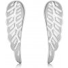 Šperky eshop - Strieborné 925 náušnice - anjelské krídla s ryhovaním, lesklý povrch, puzetky S31.02 Šperky eshop - Strieborné 925 náušnice - anjelské krídla s ryhovaním, lesklý povrch, puzetky S31.02