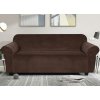 Elastický plyšový poťah na dvojmiestnu pohovku BestBerg / čokoláda Elastický plyšový poťah na dvojmiestnu pohovku BestBerg / čokoláda