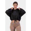 NEBBIA Voľná crop mikina s kapucňou Iconic 421 - Čierna - XS/S NEBBIA Voľná crop mikina s kapucňou Iconic 421 - Čierna - XS/S