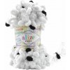 Alize příze Puffy color 6450 bílá, černá Alize příze Puffy color 6450 bílá, černá