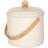Pebbly Kompostér NBA167 7 l, krémová, oceľ / bambus