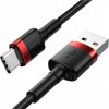 Baseus CATKLF-C91 Cafule, odolný nylonový USB / USB-C QC3.0 2A, 2m, černo-červený Baseus CATKLF-C91 Cafule, odolný nylonový USB / USB-C QC3.0 2A, 2m, černo-červený