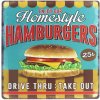 Retro ceduľa Hamburgers 30x30cm (Ceduľa z plechu v retro štýle) Retro ceduľa Hamburgers 30x30cm (Ceduľa z plechu v retro štýle)