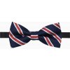 Pánsky motýlik pruhovaný (Elegantný motýlik tmavomodrý s červenými pruhmi – nastaviteľný, predviazaný, polyester) Pánsky motýlik pruhovaný (Elegantný motýlik tmavomodrý s červenými pruhmi – nastaviteľný, predviazaný, polyester)