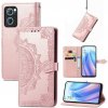 Peňaženkové kožené puzdro Mandala Flower na Oppo Reno 7 5G - Ružová zlatá Peňaženkové kožené puzdro Mandala Flower na Oppo Reno 7 5G - Ružová zlatá