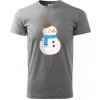 Snehuliak so šálom - Klasické pánske tričko vyššej gramáže - L ( Tmavosivý melír ) Snehuliak so šálom - Klasické pánske tričko vyššej gramáže - L ( Tmavosivý melír )