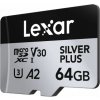 Lexar Professional Strieborná PLUS, 64 GB, MicroSDXC, Trieda 3, UHS-I, 205 MB/s, 100 MB/s Lexar Professional Strieborná PLUS, 64 GB, MicroSDXC, Trieda 3, UHS-I, 205 MB/s, 100 MB/s