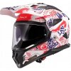 LS2 MX702 PIONEER II FANTASY WHITE RED BLUE prilba enduro cross off-road L LS2 MX702 PIONEER II FANTASY WHITE RED BLUE prilba enduro cross off-road L