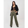 Factory elegantné dámske nohavice s rovným strihom Khaki Factory elegantné dámske nohavice s rovným strihom Khaki