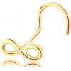 Šperky eshop - Piercing do nosa zo žltého 14K zlata - lesklý symbol nekonečna S2GG142.03 Šperky eshop - Piercing do nosa zo žltého 14K zlata - lesklý symbol nekonečna S2GG142.03