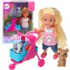 LEAN TOYS Mini bábika s kočíkom pre psov + 2 psy LEAN TOYS Mini bábika s kočíkom pre psov + 2 psy