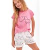 Dievčenské pyžamo so šortkami a psíkom 110 Ružová Krátke Dievčenské pyžamo so šortkami a psíkom 110 Ružová Krátke
