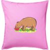 Kapybara a melón - Vankúš 50x50 - 50x50 - Iba poťah ( Ružová ) Kapybara a melón - Vankúš 50x50 - 50x50 - Iba poťah ( Ružová )