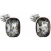 Strieborné náušnice pecka s kryštálmi Swarovski čierny obdĺžnik 31279.5 Silver Night Strieborné náušnice pecka s kryštálmi Swarovski čierny obdĺžnik 31279.5 Silver Night