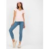 Light pink cotton v-neck t-shirt ružová S BASIC Feel Good 5904882226112 Light pink cotton v-neck t-shirt ružová S BASIC Feel Good 5904882226112