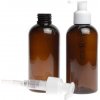 Plastová fľaša, hnedá, plast. pumpička, biela, 150 ml Plastová fľaša, hnedá, plast. pumpička, biela, 150 ml