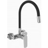 AQUARISTO STYLE Drezová batéria nástenná DAKOTA, horné flexibilné rameno, čierna-chróm AQUARISTO STYLE Drezová batéria nástenná DAKOTA, horné flexibilné rameno, čierna-chróm